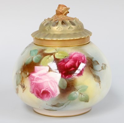 Lot 229 - A Royal Worcester Porcelain Pot Pourri, with...