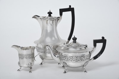 Lot 2440 - A Three-Piece Edward VII Irish Silver Tea-Service