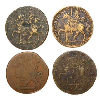 Lot 298 - 4x Ireland, James II, Gunmoney Crowns, 1690,...