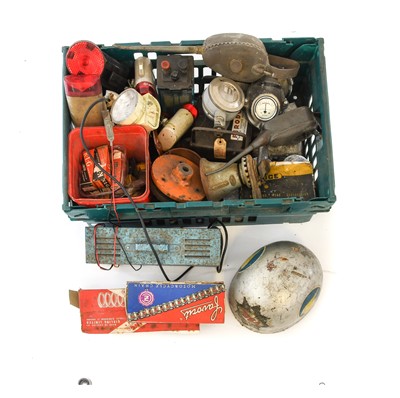 Lot 594 - Assorted Vintage Motorcycle and Bicycle Parts,...