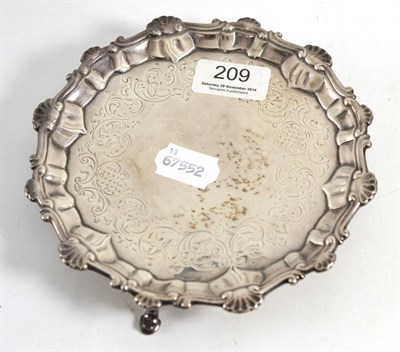 Lot 209 - A Georgian silver waiter, London 1763 (a.f.)