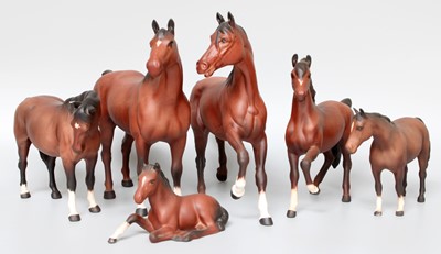 Lot 298 - Beswick Horses, including: 'Black Beauty' &...