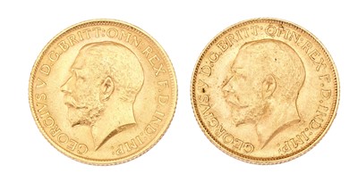 Lot 128 - 2x George V, Sovereigns, 1911 & 1912, obv....