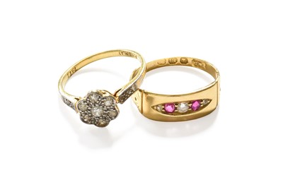Lot 29 - An 18 Carat Gold Ruby and Diamond Five Stone...