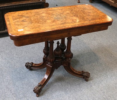 Lot 1267 - A 19th Century Inlaid Burr Walnut Foldover...