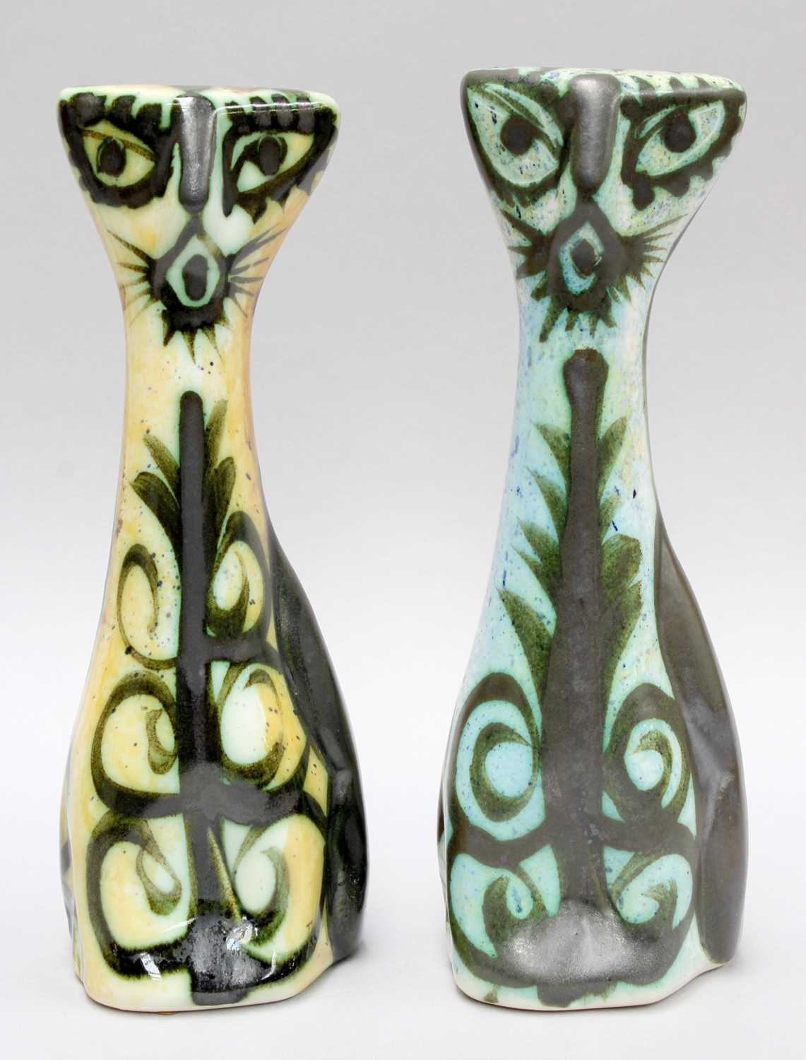 Lot 331 - A Pair of Newlyn Pottery Models of Cats, one...