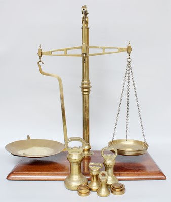 Lot 1157 - A Set of W&T Avery Brass Beam Scales, with a...