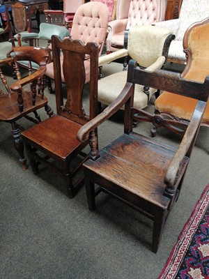 Lot 1171 - An 18th Century Joined Oak Chair and a Similar...