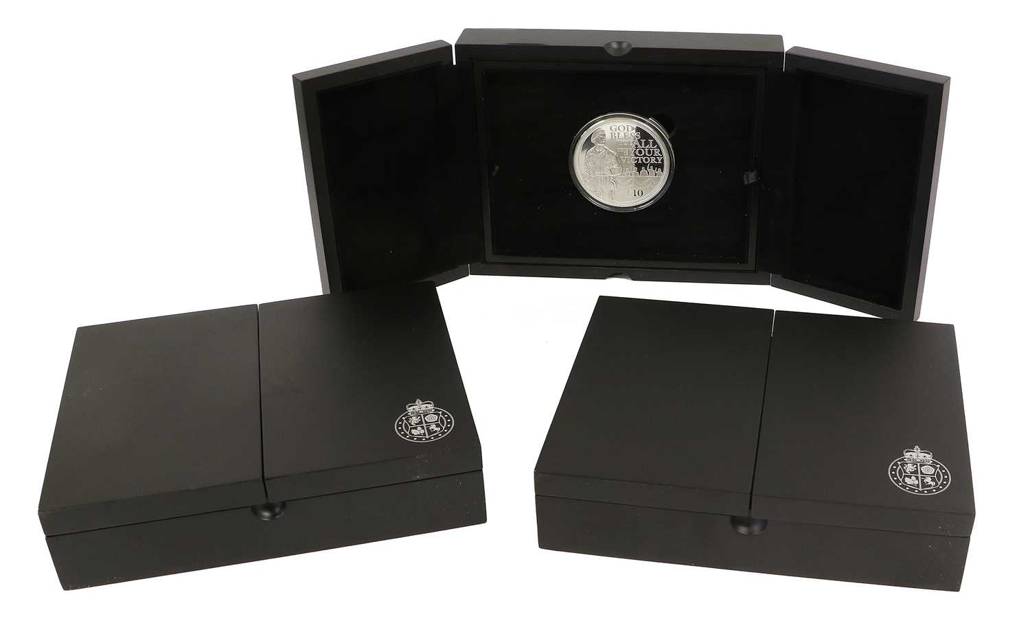 Lot 385 - 3x Silver Proof 5oz Coins; (each .999 silver,...