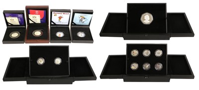 Lot 326 - Assorted Commemorative Silver Proof 50ps, 13...