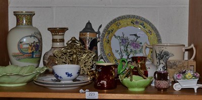 Lot 223 - A shelf of china including Carltonware, a loving cup etc