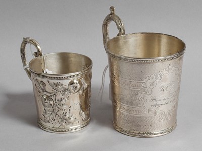 Lot 132 - Two American Coin Silver Christening-Mugs, One...