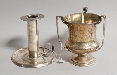 Lot 120 - An American Silver Three-Handled Cup and an...