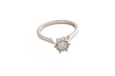 Lot 1037 - An 18 Carat White Gold Diamond Solitaire Ring,...