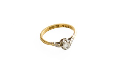 Lot 1025 - A Diamond Solitaire Ring, stamped '18CT PLAT',...