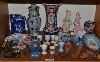 Lot 230 - A quantity of decorative ceramics and ornamentals including Japanese Imari vase, figures,...