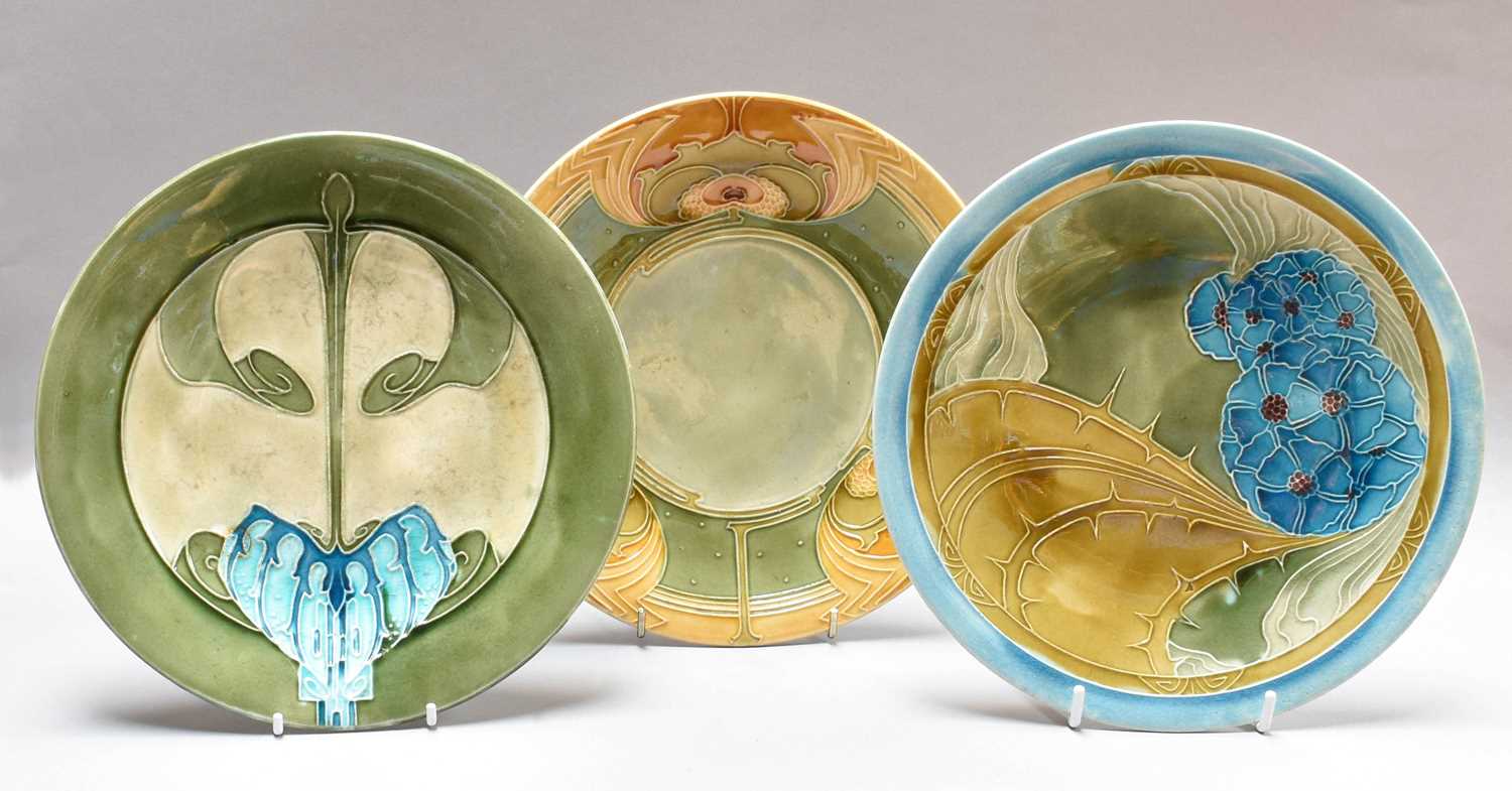 Lot 258 - Three Minton Majolica Secessionist Plates,...