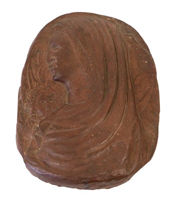 Lot 249 - A Red Jasper Bas-Relief Plaque, probably...