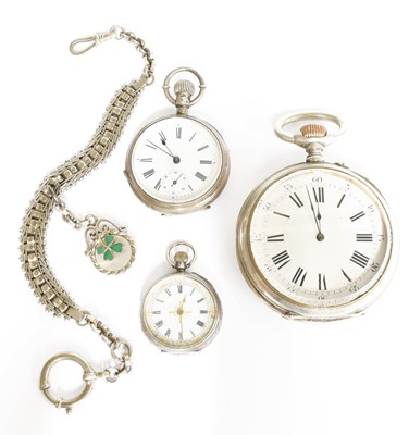 Lot 2 - A Nickel Plated Open Faced Pocket Watch,...