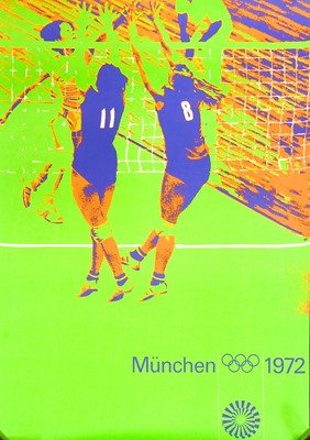 Lot 10 - Munich Olympics 1972 Womens Volleyball Poster