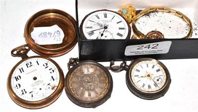 Lot 242 - Two lady's silver watches, a 9ct watch case, two watches, bracelet and coral pendant