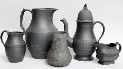 Lot 332 - Leeds Pottery, a collection of black basalt...