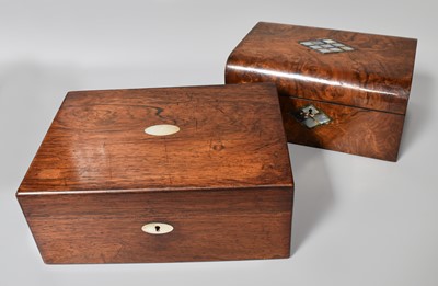 Lot 297 - A Victorian Rosewood Sewing Box, and a walnut...