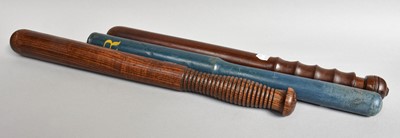 Lot 239 - Three Wood Truncheons, one with VR cypher