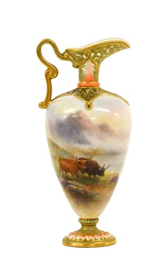 Lot 85 - A Royal Worcester Porcelain Ewer, by Harry...