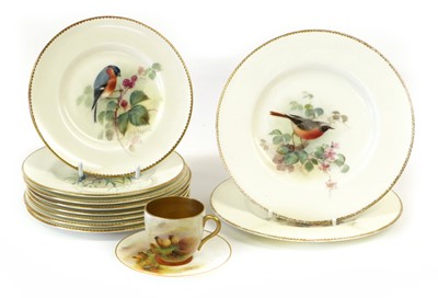 Lot 108 - A Royal Worcester Porcelain Demitasse Cup and...