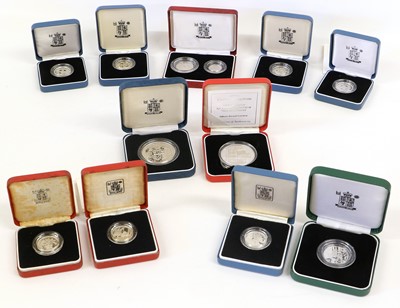 Lot 355 - 12x UK Silver Proof Coins, comprising; 5x...