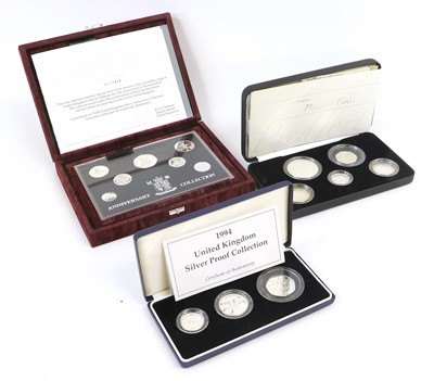 Lot 376 - 3x UK Silver Proof Coin Collections,...