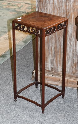 Lot 1257 - A Chinese Hardwood Square Form Plant Stand,...