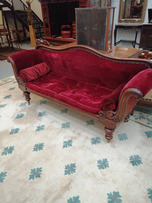 Lot 1277 - A Victorian Carved Mahogany Scroll End Sofa,...