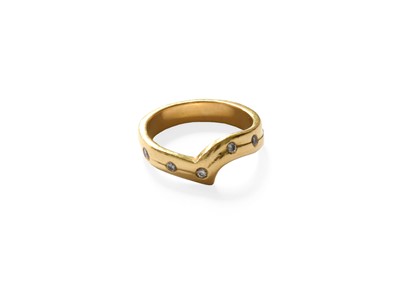Lot 79 - A Diamond Wishbone Ring, finger size M1/2