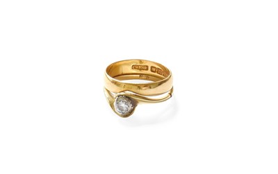 Lot 85 - A 22 Carat Gold Band Ring, conjoined to A...