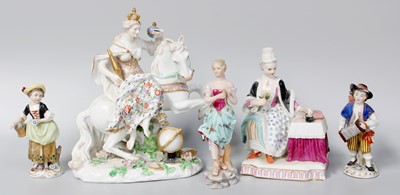 Lot 377 - A Small Collection of Continental Porcelain...