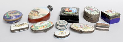 Lot 333 - Assorted Porcelain Enamel and Other Snuffboxes,...