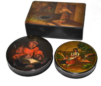 Lot 265 - A Russian lacquer box and two other boxes