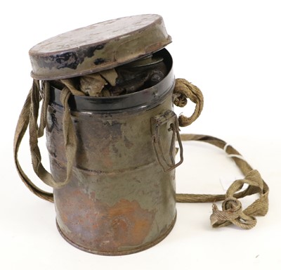 Lot 60 - A First World War German Leather Gas Mask,...