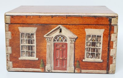 Lot 301 - A Painted Box in the Form of a House