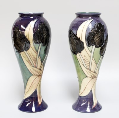 Lot 195 - A Matched Pair of William John Moorcroft Black...