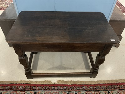 Lot 914 - An 18th Century Joined Oak Table, the top of...