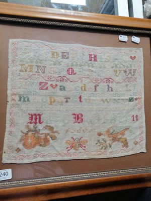 Lot 1240 - Late 19th Century Alphabet Sampler, worked by...