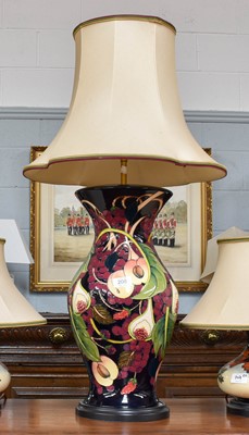 Lot 208 - A Modern Moorcroft Queens Choice Pattern Lamp,...