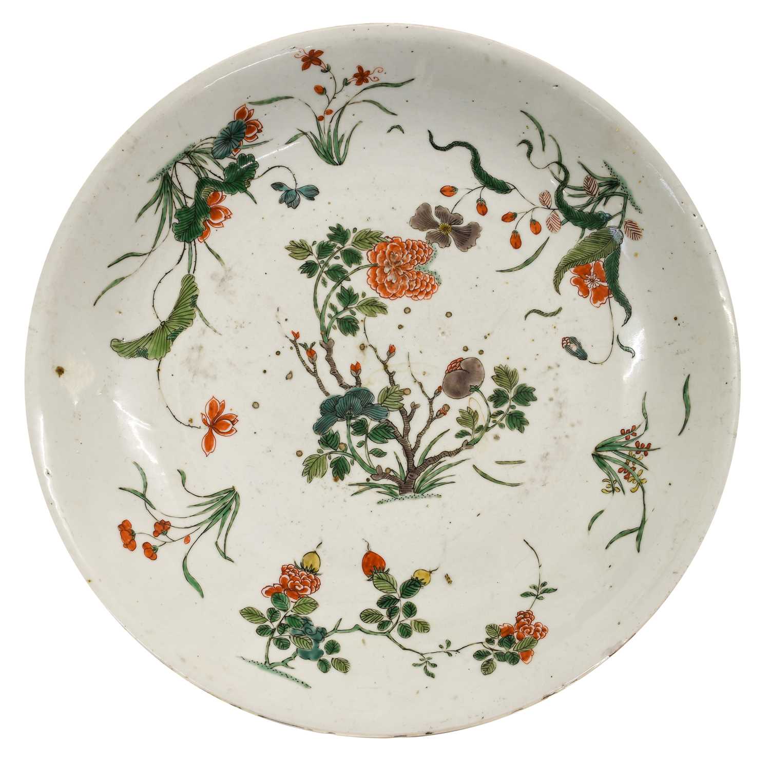 Lot 137 - A Chinese Porcelain Dish, Kangxi, painted in...