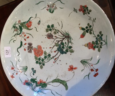 Lot 137 - A Chinese Porcelain Dish, Kangxi, painted in...