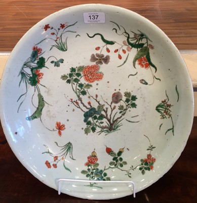 Lot 137 - A Chinese Porcelain Dish, Kangxi, painted in...