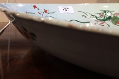 Lot 137 - A Chinese Porcelain Dish, Kangxi, painted in...