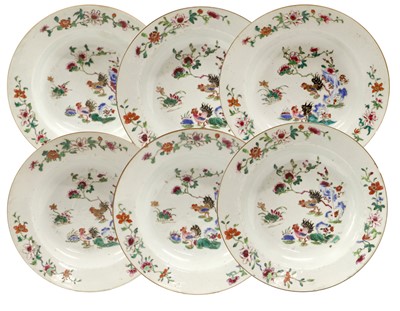 Lot 252 - A Set of Six Chinese Porcelain Soup Plates,...